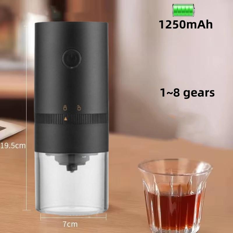 

Новая портативная электрическая кофемолка с жерновами с 38 передачами, регулируемым грубым и тонким помолом кофе, съемной камерой для домашнего путешествия