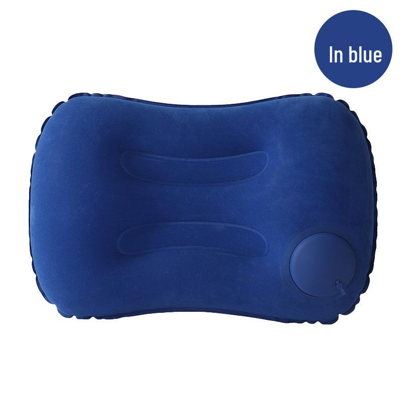 Portable Outdoor Flocking Backrest Pillow - Multifunctional, Inflatable for Travel or Office Naps