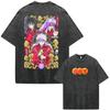 Anime Inuyasha Sesshoumaru Higurashi Kagome Vintage Washed T-shirts Men's Women Clothing Casual Short Sleeve Oversized T Shirts
