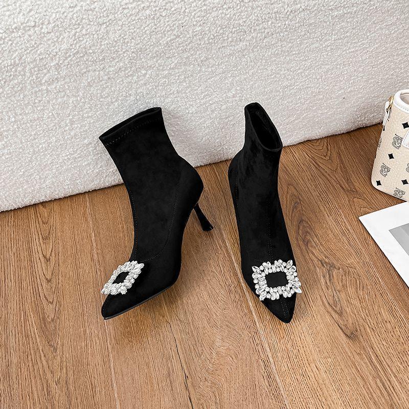 

Pointed fashion sense thin boots high heels trend niche elastic boots design stiletto 40