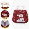 Caja de dulces navideña con asa, minibolsa de hierro, contenedor para bocadillos con forma de muñeco de nieve y Papá Noel, contenedor para guardar dulces navideños