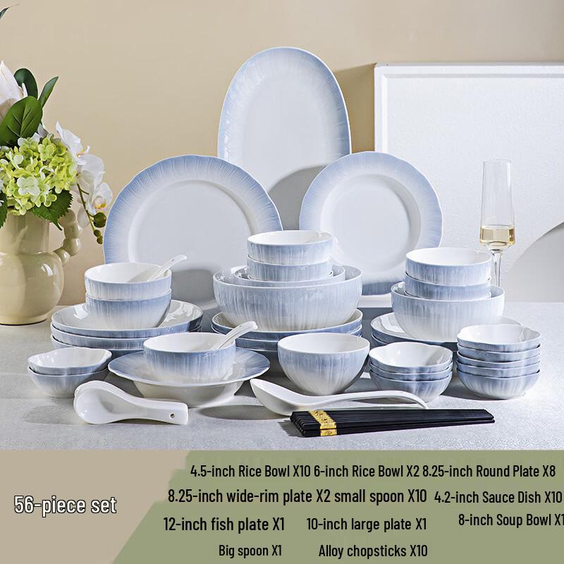 WA Gradient Grey Underglaze Ceramic Dinnerware Set