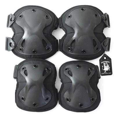 SHENKEL Hatch XTAK Type Elbow and Knee Pad Knee and Elbow One Size Fits All Set, Black, Pads, (pad-002bk)