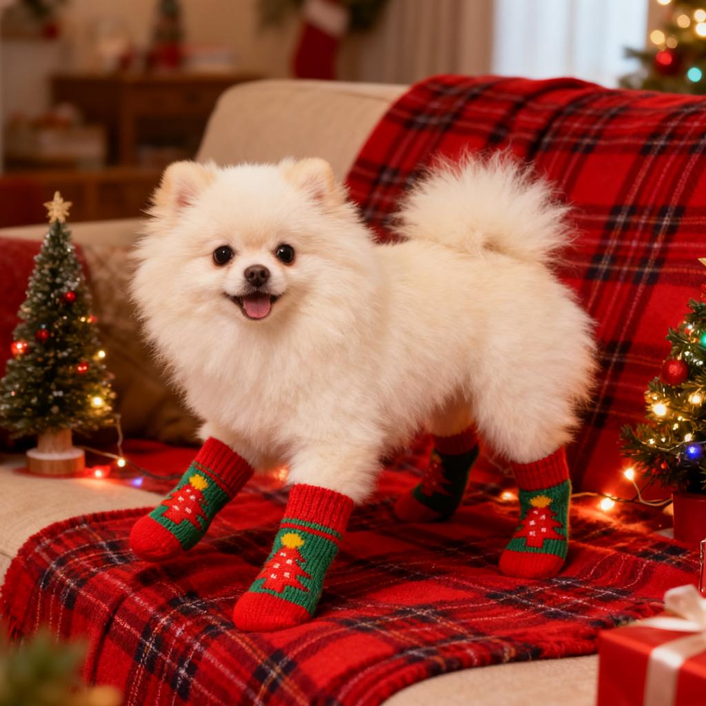 Julstrumpor, Jultomten, Snögubbe, Överdrag, Nallebjörn, Repa, Smuts, Liten Hund Husdjur Jul Husdjursstrumpor