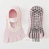 Ballet Style Non-Slip Yoga Socks with Lace Open-Back Toes and Silicone Grip