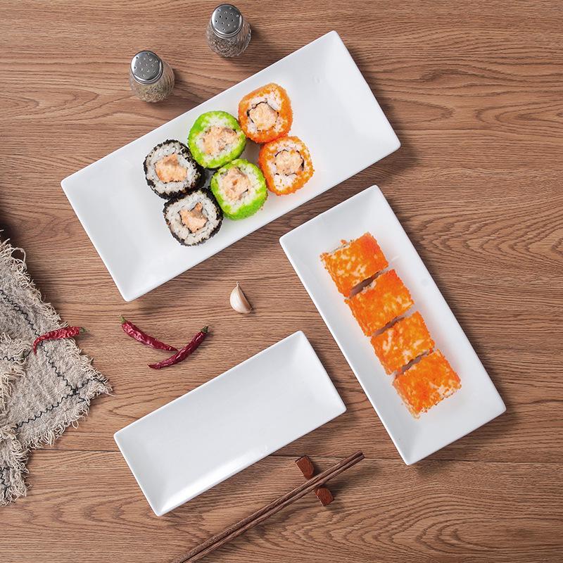 Japanese Ceramic Rectangular Sushi and Snack Plate