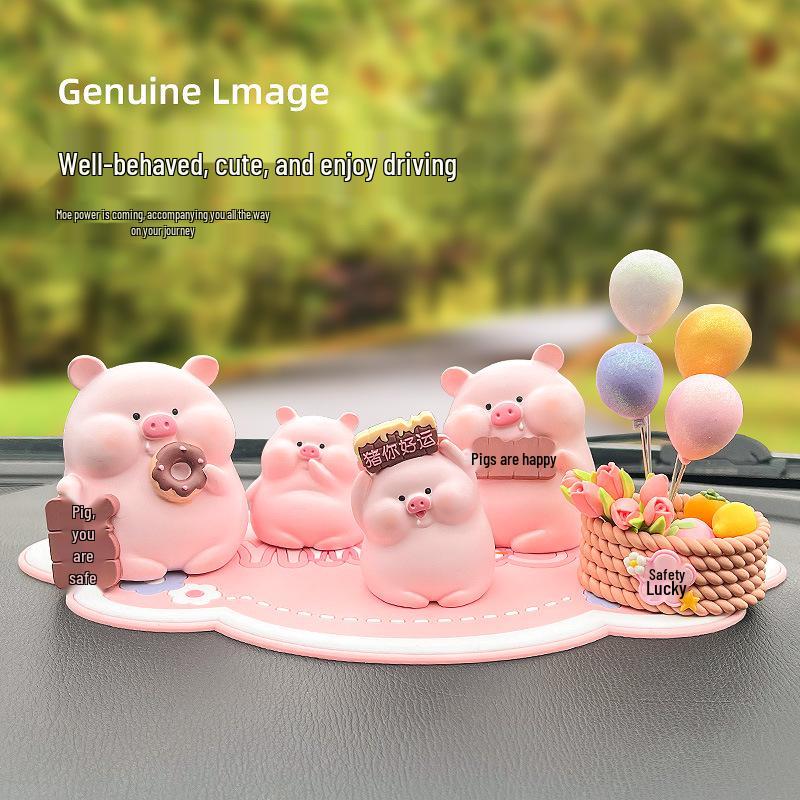 Cute Pig Nannan Car Interior Ornament - Creative Decompression Decor for Women