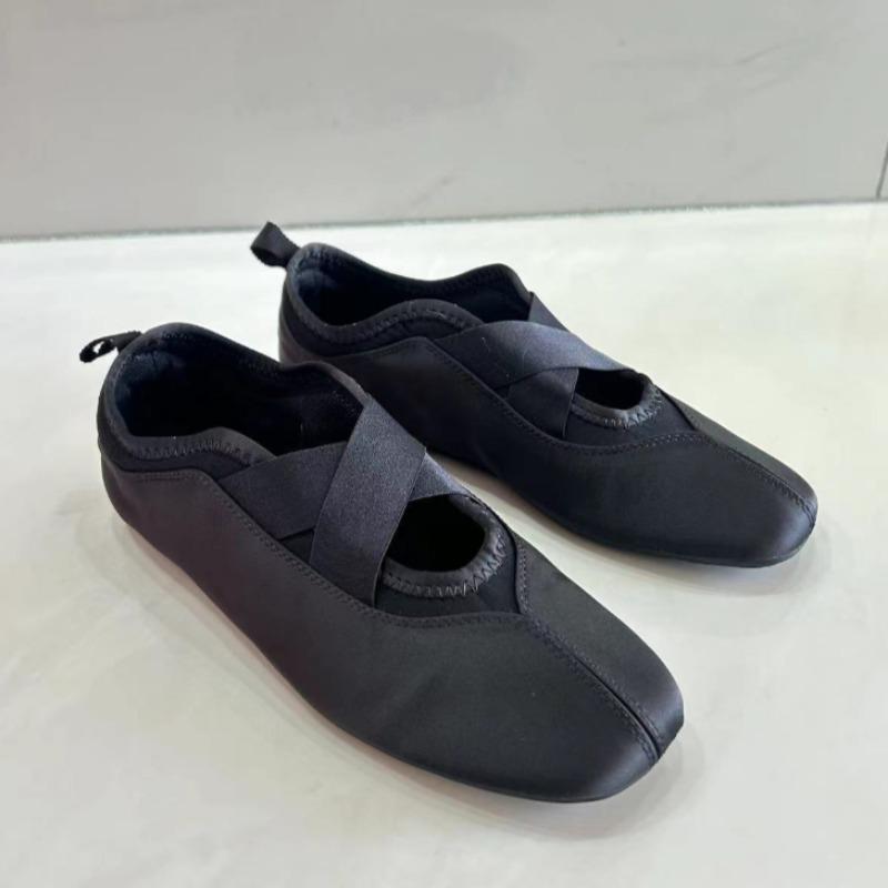 Damen Ballerinas Runde Spitze Weiche Sohle Leichtes Satin Frühling Süße Tanz Mary Jane Schuhe für Damen