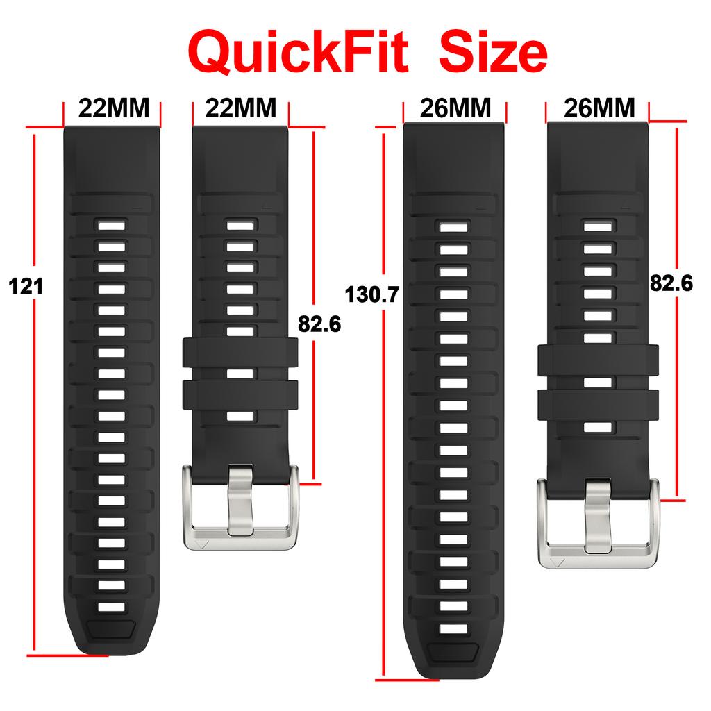 QuickFit 22mm 26mm Silicone Watch Strap for Garmin Fenix 8 47mm 51mm 7 7X Pro 6 6X 5 5X Plus Epix Gen2 Sport Wrist Band Bracelet