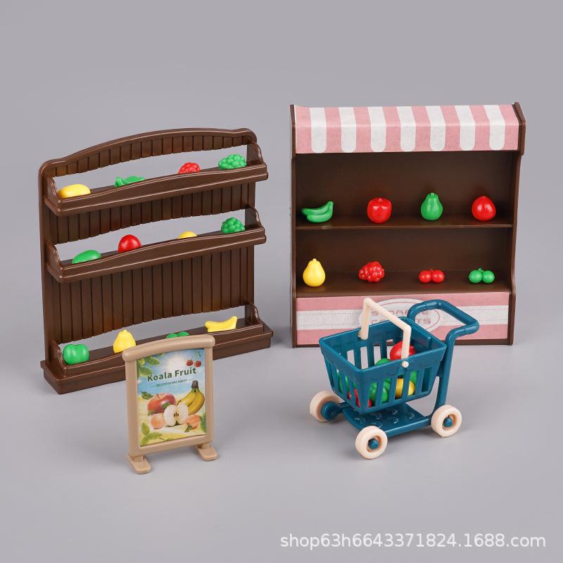 Mini Simulation Fruit Shop Small Shop Miniature Doll House Cute Play House Children'S Toys Food Scene Ornament