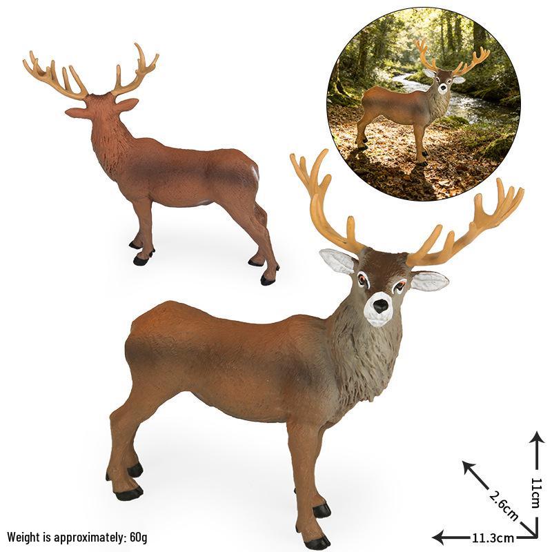 Realistic Christmas Elk Reindeer Ornament - Horse & Deer Antlers Animal Toy Gift