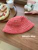 Hand woven straw hat bucket hat women's light hollow basin hat big brim sunshade sunscreen bucket hat