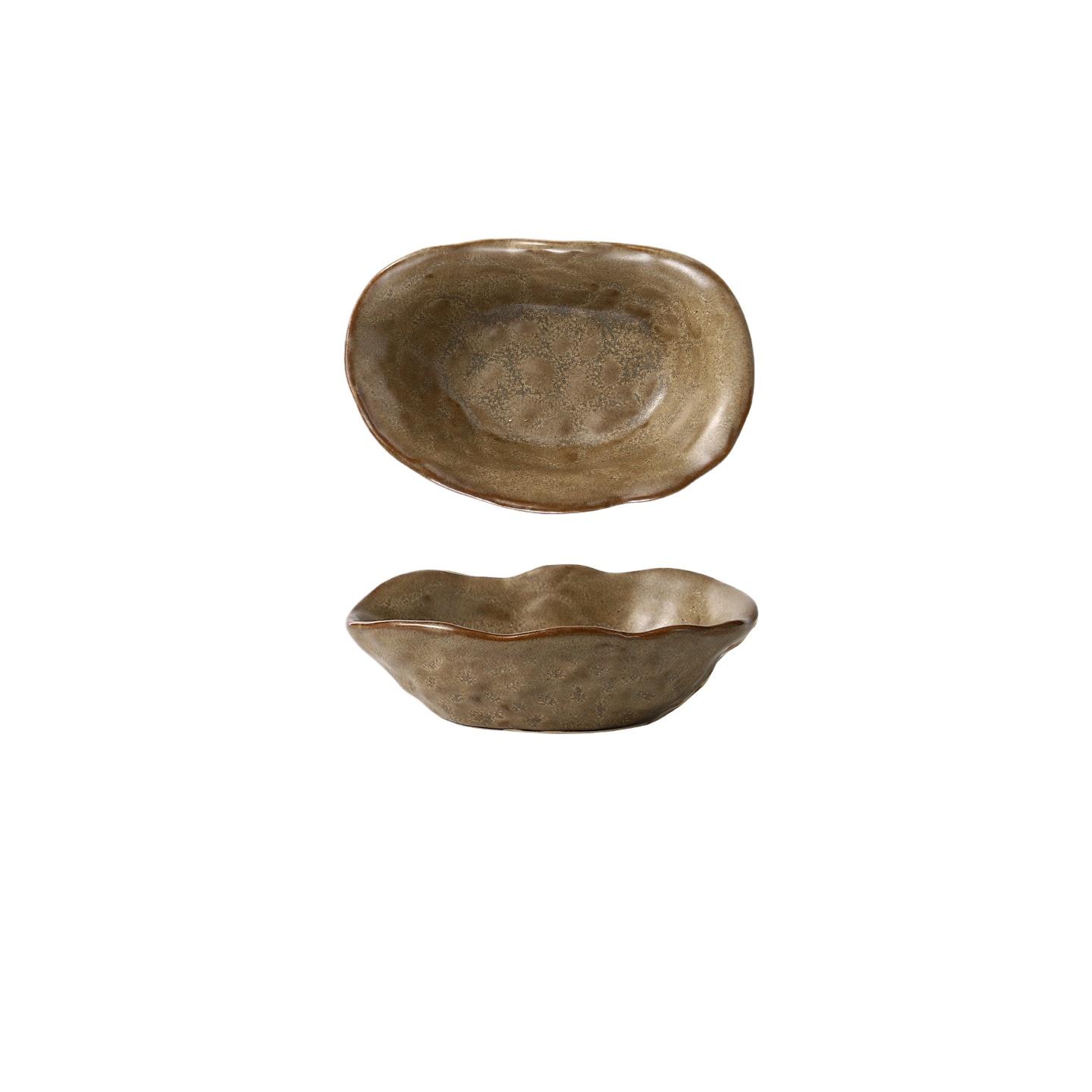 

Shell dishes, retro coarse pottery tableware, commercial Japanese ceramic dishes, irregular small vegetable dishes