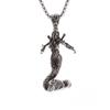 Classic Punk Mechanical Angel Warrior Pendant Necklace Men\\\\'s High Quality Metal Rock Biker Jewelry