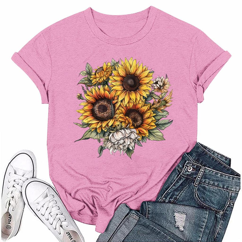 Unisex Casual Fashion Print Crewneck Loose T-shirt