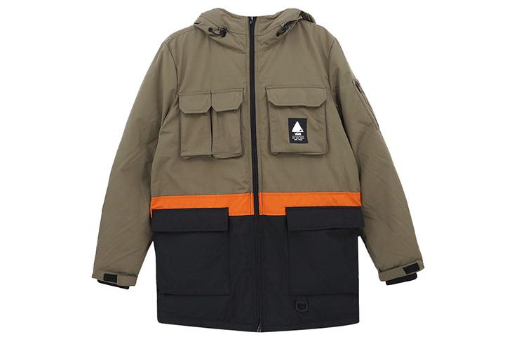 Vans Down Jackets Unisex Brown Hooded Moderate Cargo Puffer Jacket VN0A54HS1LE S