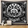 Moon Phase Floral Crystal Wall Tapestry Black Background Lunar Cycle Potted Plant Gemstone Hand Mushroom Butterfly Occult