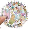 Waterproof 50pcs Pearl Milk Tea Stickers Cute Girl Heart Decals Scrapbook