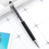 100Pcs/Lot 2 In 1 Crystal Metal Ballpoint Pen Fashion Creative With Stylus Touch Pen Free Custom Logo Name Website Address