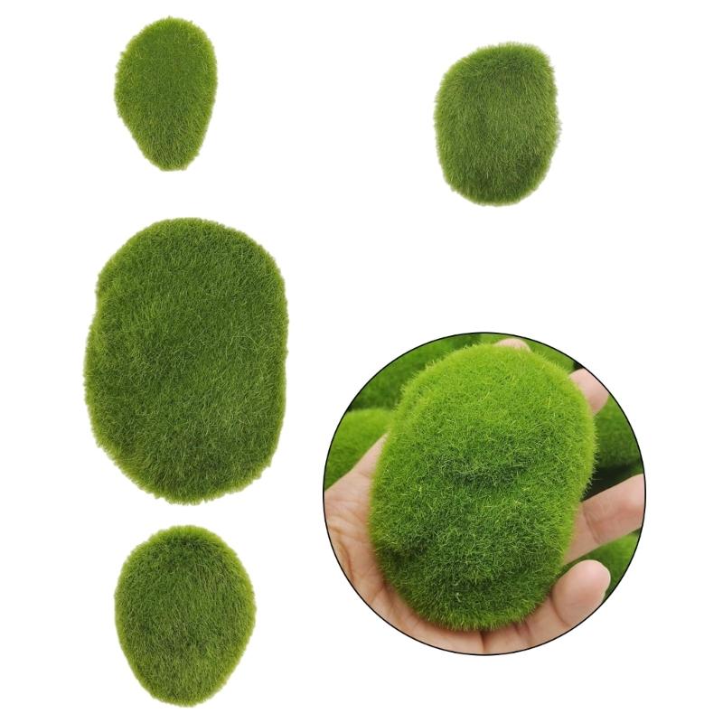 Pack Of 40 Artificial Moss Stones Mini Landscape Decoration For Aquarium Terrarium Craft Projects