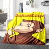 Curious George Adventure Flannel Blanket Super Soft Warm Cozy Blanket For Sofa Bed Office Travel Allseason Home Decor Gift