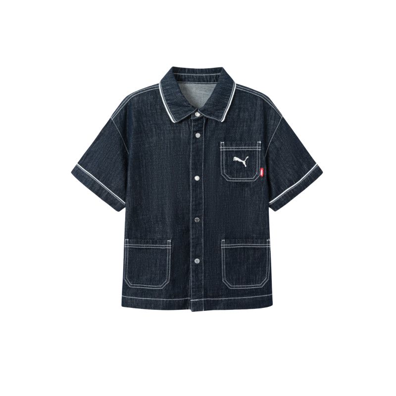 PUMA Kids Denim Shirts Lapel Moderate 353226118101-88301 110