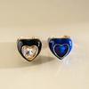 Candy Color Geometric Ring Love Heart Big Dome Plain Ring Hand Ornaments Opening Ring  Party