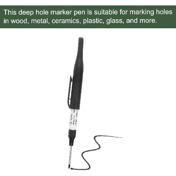 

YOKIVE 2 Pcs Deep Hole Marker Pens, Black Ink Pen with Long Tip with Ink, Deep Hole Marking, Great for Home Decoration, Woodworking, Metal Processing зелёный