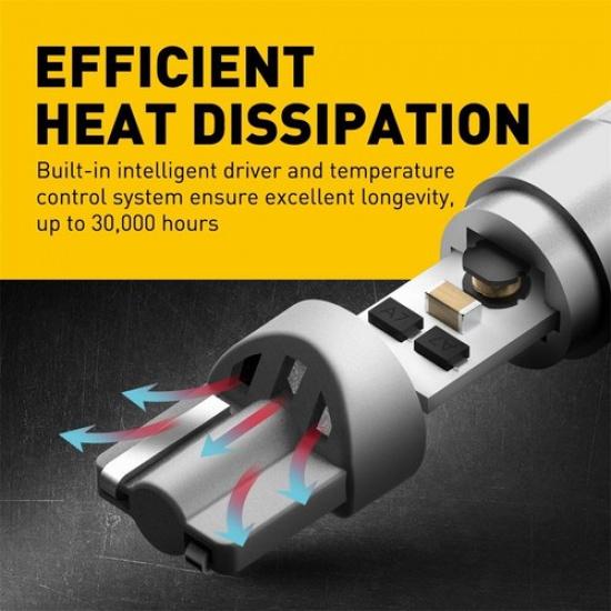 2Pc T10 SMD LED Canbus Error Free Car Side Wedge Light Bulb Amber 168 194 W5W