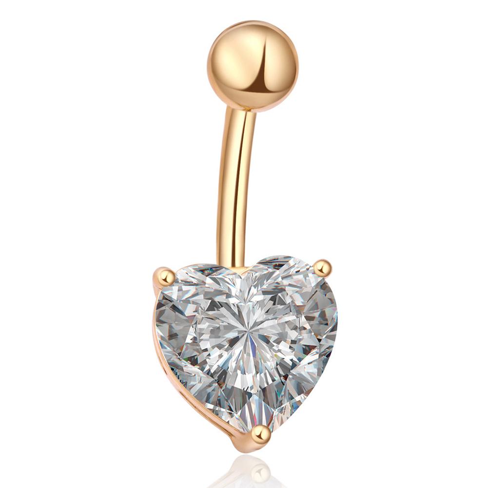 Exquisite Belly Button Rings Stylish Heart-shape Crystal Belly Nail Navel Rings Body Piercing Jewelry