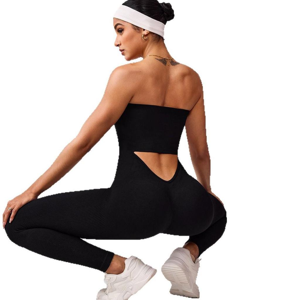 Women's Non-Slip Backless Sports Jumpsuit - Hip-Lifting, Body-Shaping Yoga Base Layer