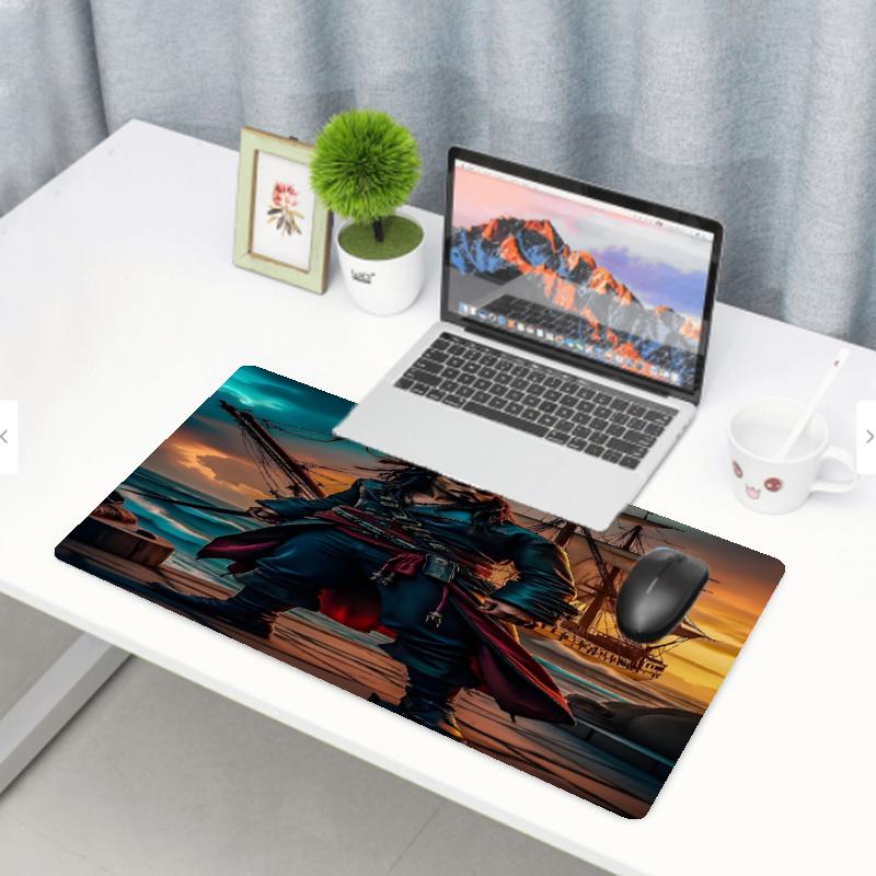 Captain Jack Sparrow Print Mouse Pad, Anti‑Slip Desktop keyboard Mat, for PC Laptop Gaming Working Daily Use, Cool Festival Birthday Gift