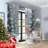 2pcs 2D Flat Printing Merry Christmas Popular Drapes Cute Christmas Deer Present Polyester Fabric Without Electricity Festive