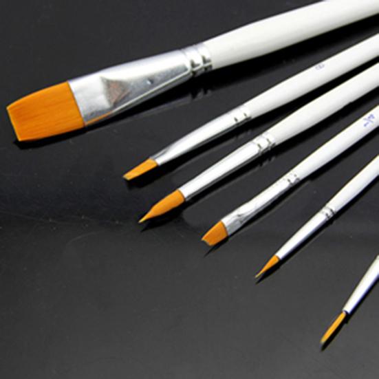6 Pcs Art Painting Brushes Set Acrylic Oil Watercolor Artist Paint Brush Tool