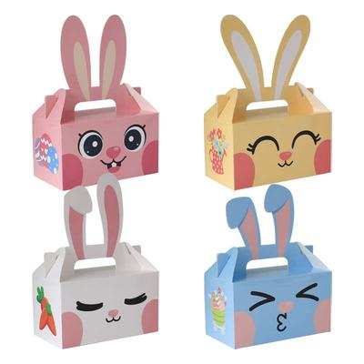 Easter Rabbit Portable Gift Box, Three-Dimensional Rabbit Ear Cartoon Candy Box, Holiday Souvenir Snack Packaging Box