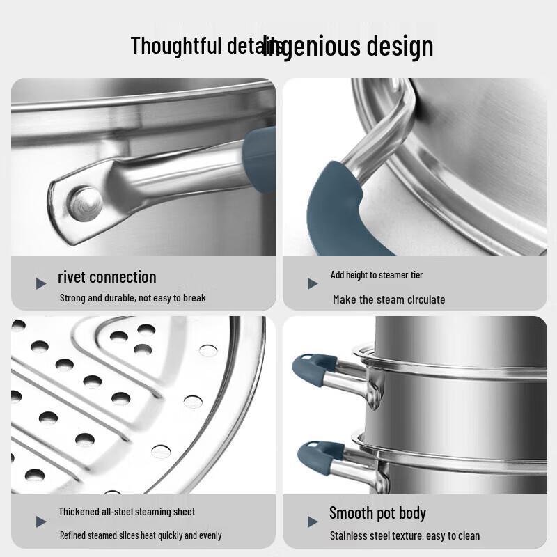 Kobach KGO-Z32S 3-Layer 304 Stainless Steel Steamer Pot