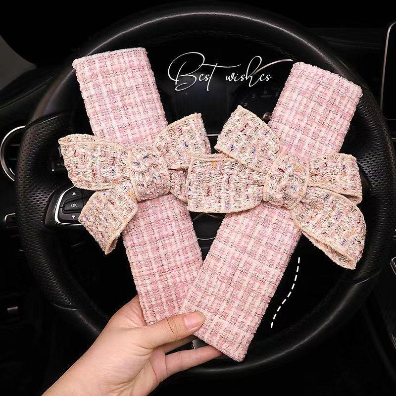 2023 neue Auto Lenkrad Abdeckung Kleinen Duftenden Wind Einfache Atmungsaktive Schweiß Absorption Anti-slip Bogen Damen Auto