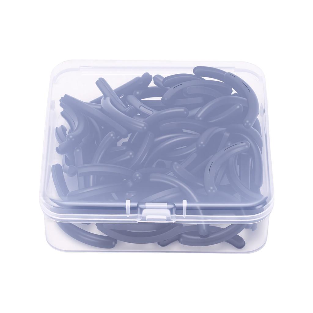 80PCS Eyelash Curler Pads Silicone Eyelash Curler Replacement Refill Pads with Clear Storage Box Black