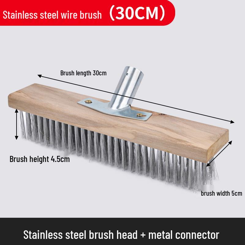 Long-Handled Stainless Steel Wire Brush for Household Floor and Toilet Cleaning
