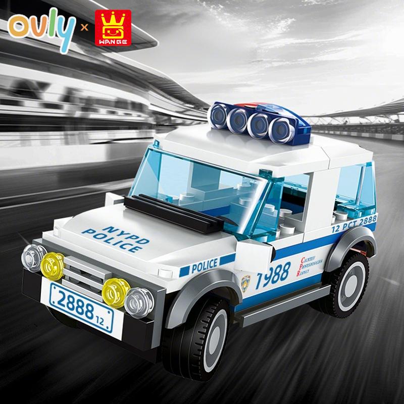 WANGE Sport Vehicles Police Car Vehicle Speed Champions Building Block City Technique Car Model Car Toy Children's Gift No.2888