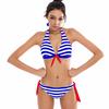 2025 Sexy Bikini Striped Swimwear Swimsuit Women Halter Bikinis Set Bathing Suit Female Push Up Banadores Mujer Bikini Brasileno