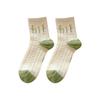 10 Pairs of New Female Spring and Autumn Lovely Flowers Fresh Green Tube Socks