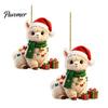 Holiday Celebration Ornaments for Family 2Pcs Christmas Alpaca Hanging Ornaments, 2D Flat Acrylic Decoration, Seasonal Festive Room Decorations