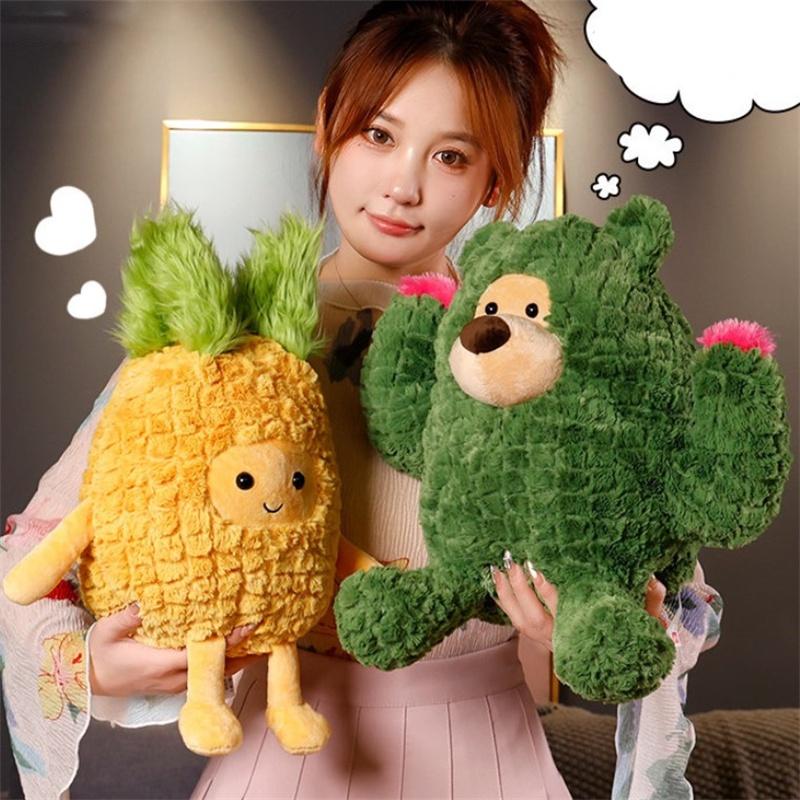 Brinquedo de Pelúcia Fofo Cacto Abacaxi Criativo e Engraçado Pelúcia Longa 18cm/0,1kg