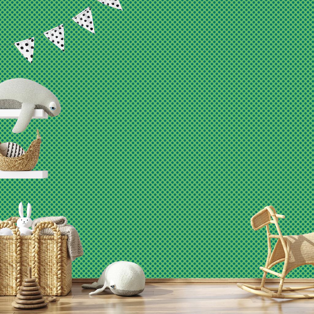 Green Dots Wallpaper, Green Background for Living Room and Bedroom 50x1000