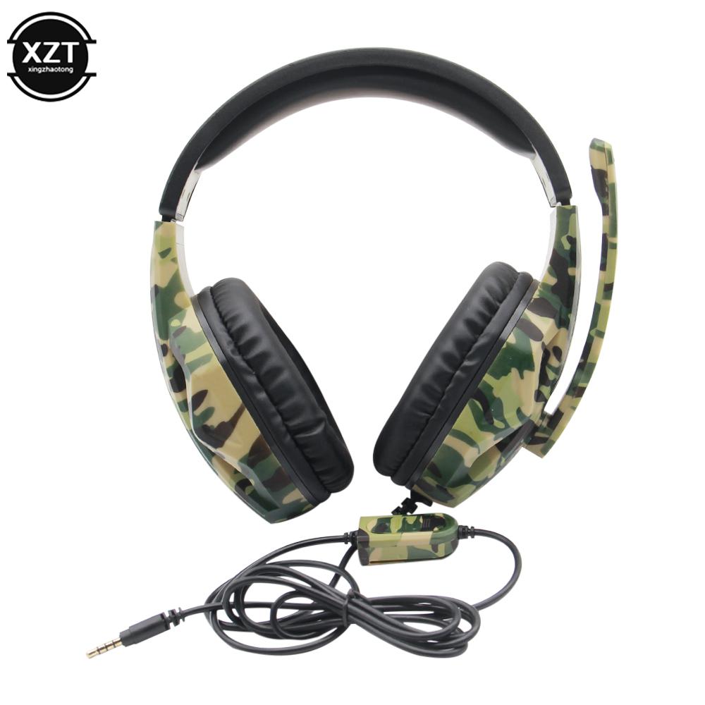 Camouflage Gaming Headset 3.5mm AUX Jack Wired Headphones Gamer Cool Game Headphone With Microphone For PS4 Xbox One PC Phone