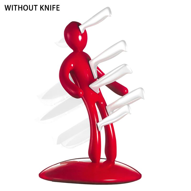

Креативный многофункциональный гуманоидный держатель для ножей из нержавеющей стали, стойка для хранения для кухни, без ножей красный