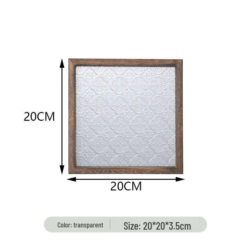 Retro Begonia Rectangular Wooden Tray for Kitchen & Dining - Dessert Plate, Teacup & Fruit Tray