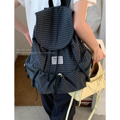 Casual Large-capacity Handbag, Checkered Backpack, Fashionable Travel Backpack
