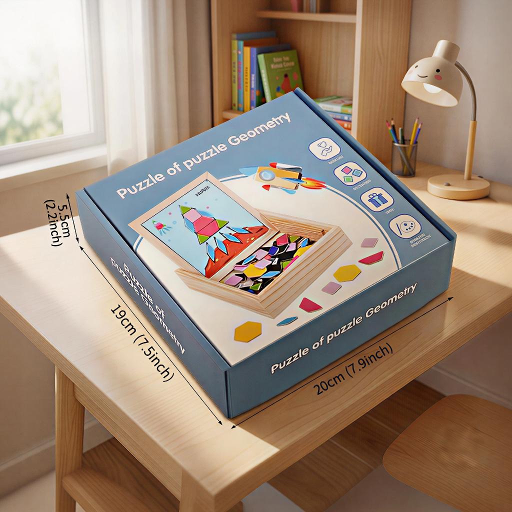 Magnetic Tangram Creative Puzzle, Versatile Puzzle Blocks, Puzzle Based on Card Patterns, Building, Cars, People and Other Creative Theme Patterns